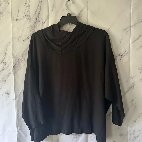 VTG 90s LA FIXSUN LINEN TUNIC LAGENLOOK TOP BLACK WOMENS XL MADE IN USA - Picture 9 of 9